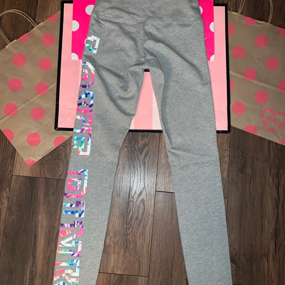 NEW VS PINK size XS Neon Tie Dye Logo High Waist Full Length Legging. - Picture 9 of 11